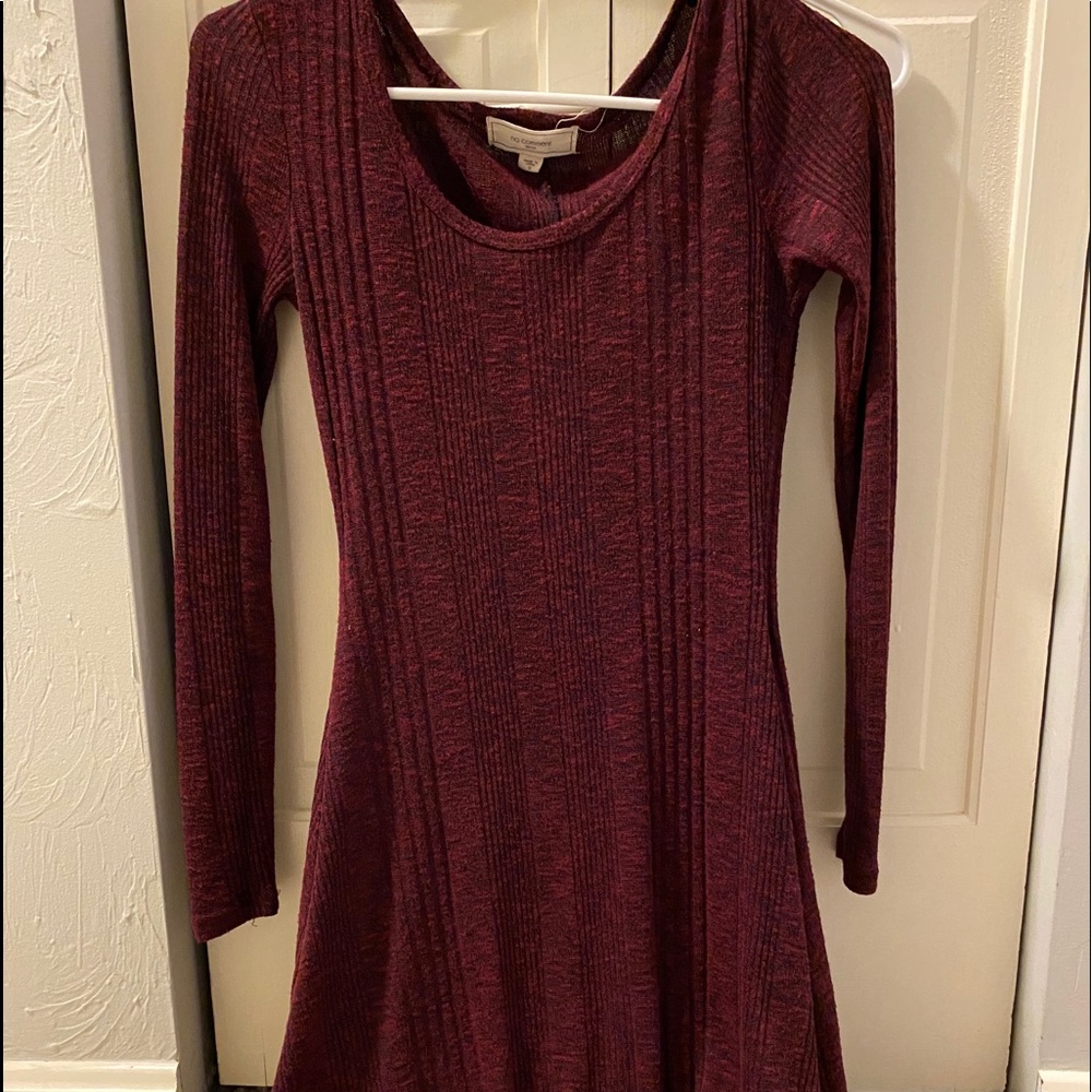 Maroon and black Long sleeve dress